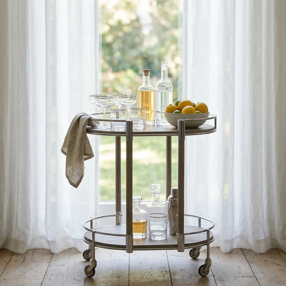 GUNNARWAY SILVER BAR CART 30 (IN)