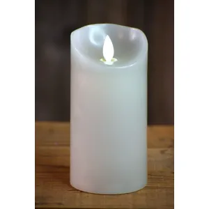 Gray Timered Moving Flame LED Candle 3x6in 1