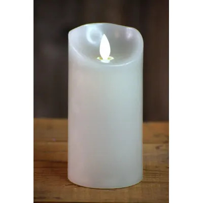 Gray Timered Moving Flame LED Candle 3x6in