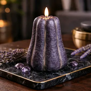 Black Pumpkin Moving Flame LED Candle 3.8x4.7in 1