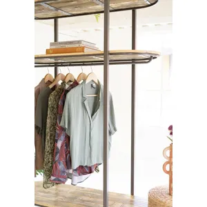 Tall Asymmetrical Iron and Recycled Wood Garment Display 2
