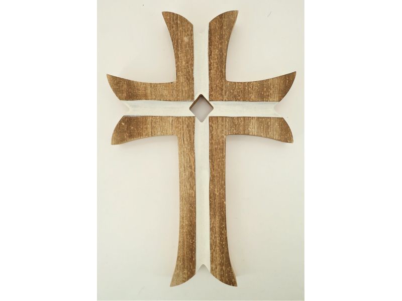 12" x 8" Curved Wood Cross 1