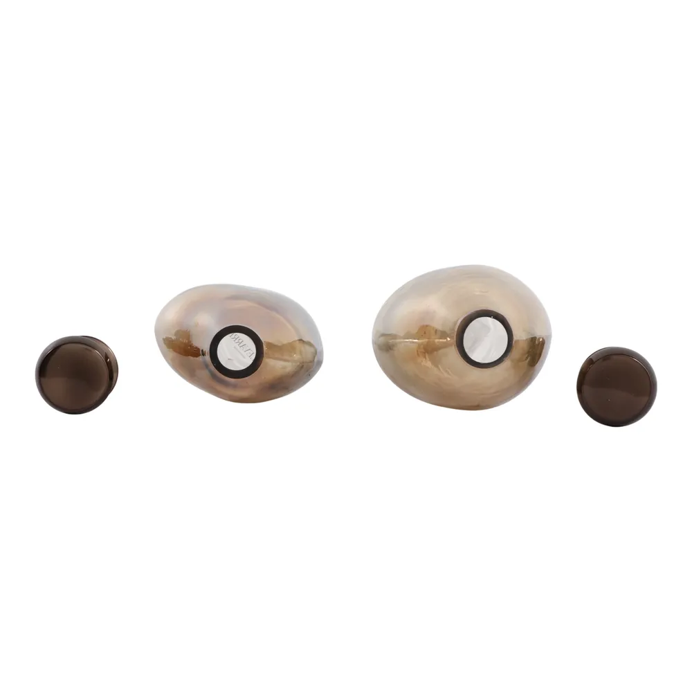 SLATETON SET OF 2 BROWN JARS 13 (IN)