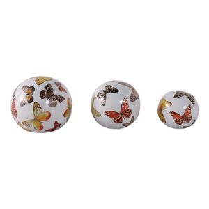 SYLVANWAY SET OF 3 WHITE ORBS 6 (IN) 4