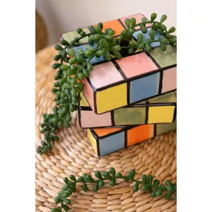 Ceramic Game Cube Bud Vase 3