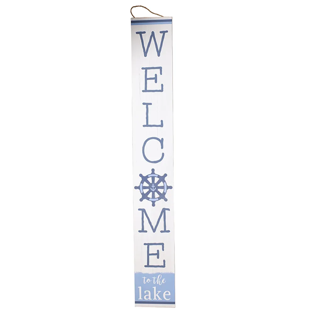 42" WELCOME W/SHIPS WHEEL SIGN