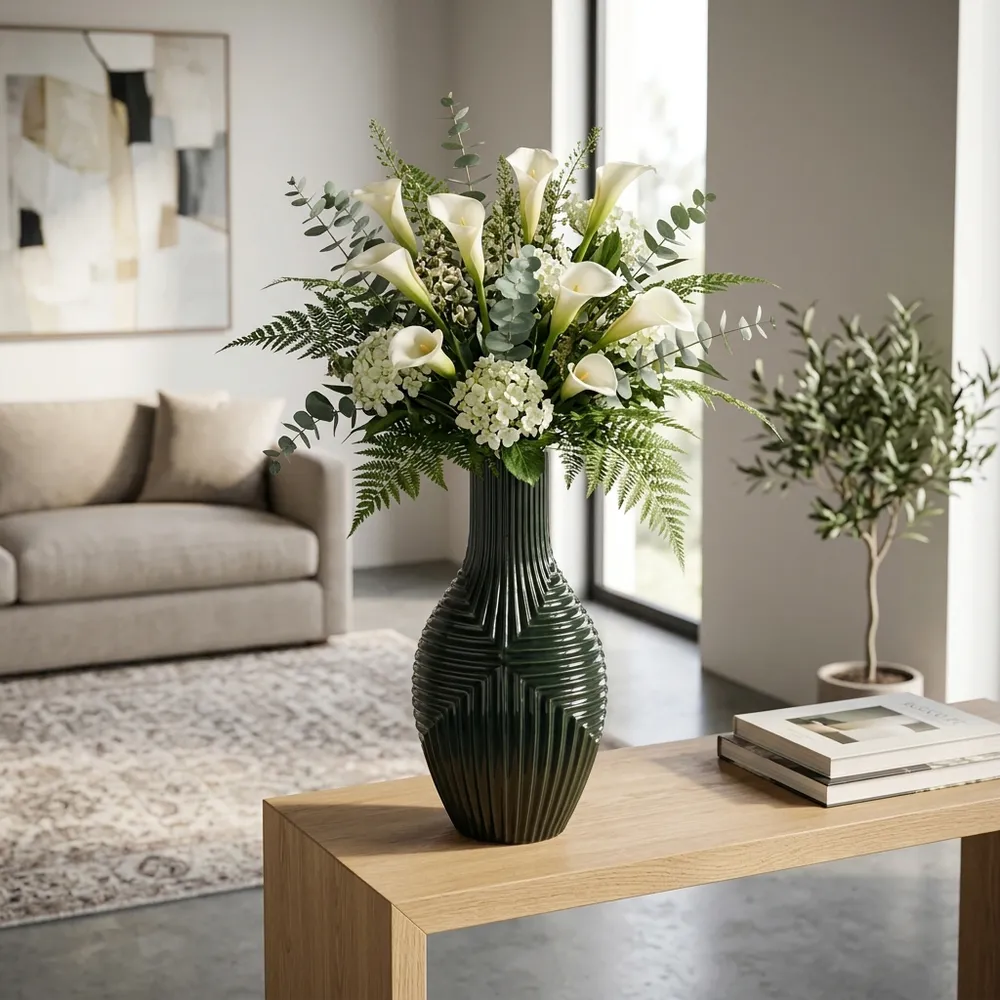 ROBINFIELD GREEN VASE 16 (IN)
