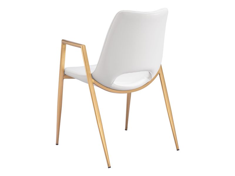 Desi Dining Chair White & Gold 6