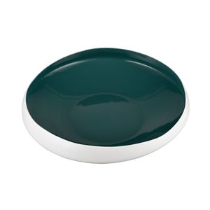 Greer Bowl - Low White and Turquoise Glazed 6