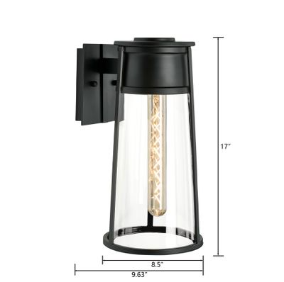 Cone 17″ High 1-Light Outdoor Sconce - Matte Black