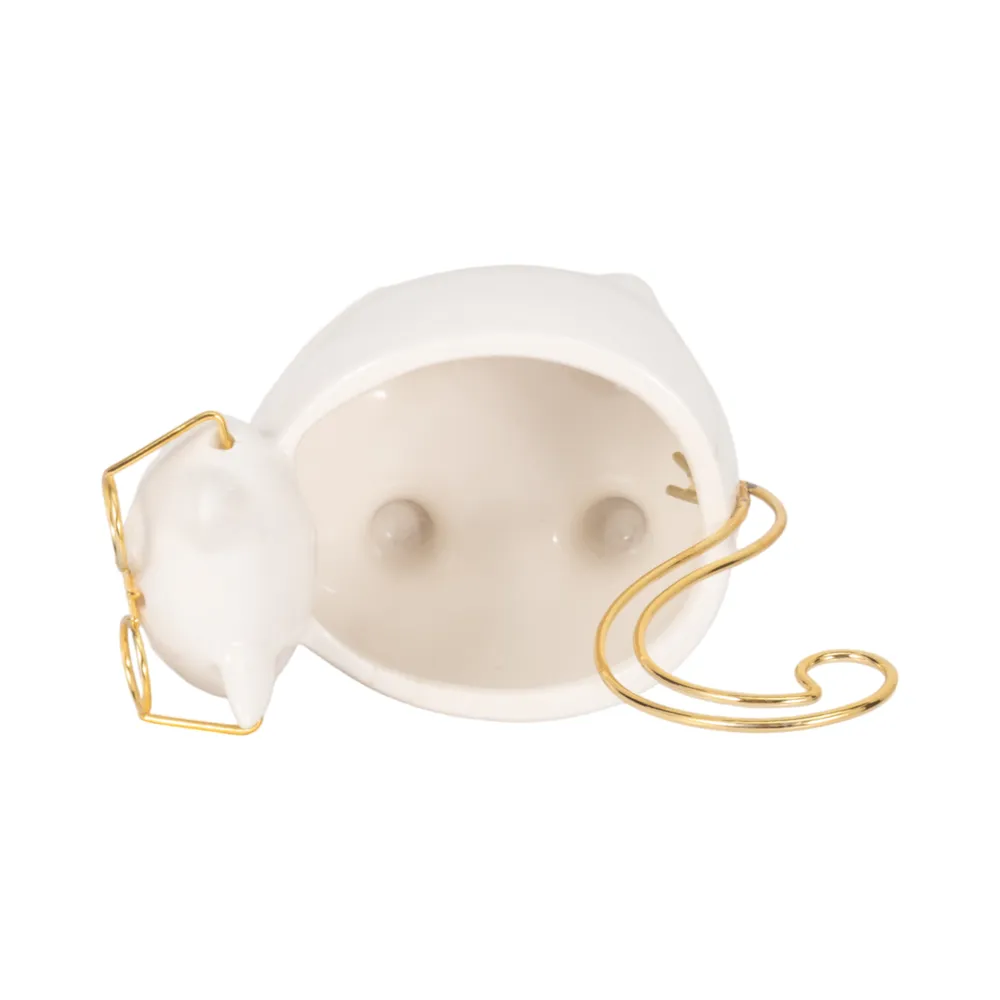 CARLINOAK WHITE TRINKET DISH 6 (IN)