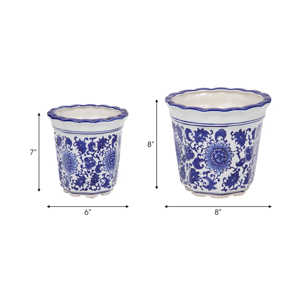 ENOCHFIELD SET OF 2 BLUE PLANTER 8 (IN)