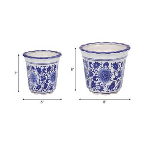 ENOCHFIELD SET OF 2 BLUE PLANTER 8 (IN) 7