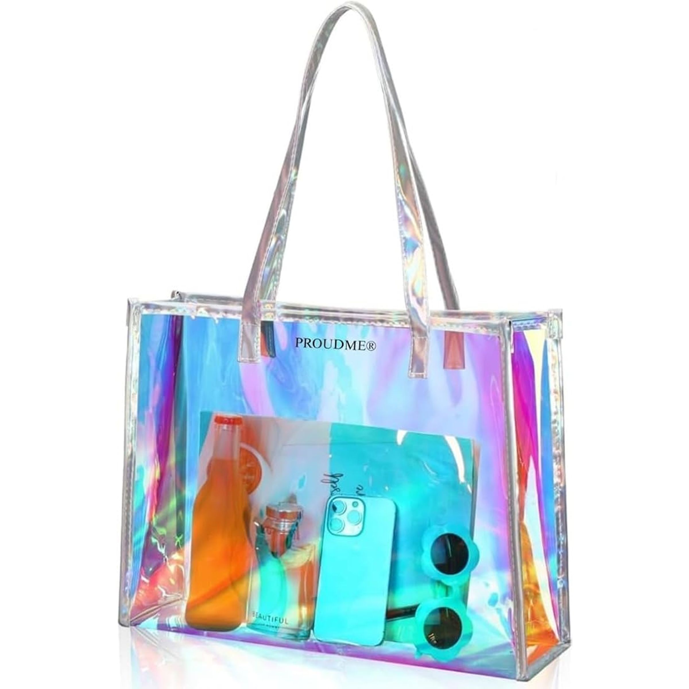 TEAR-RESISTANT SEE-THRU TOTE - ASST COLORS