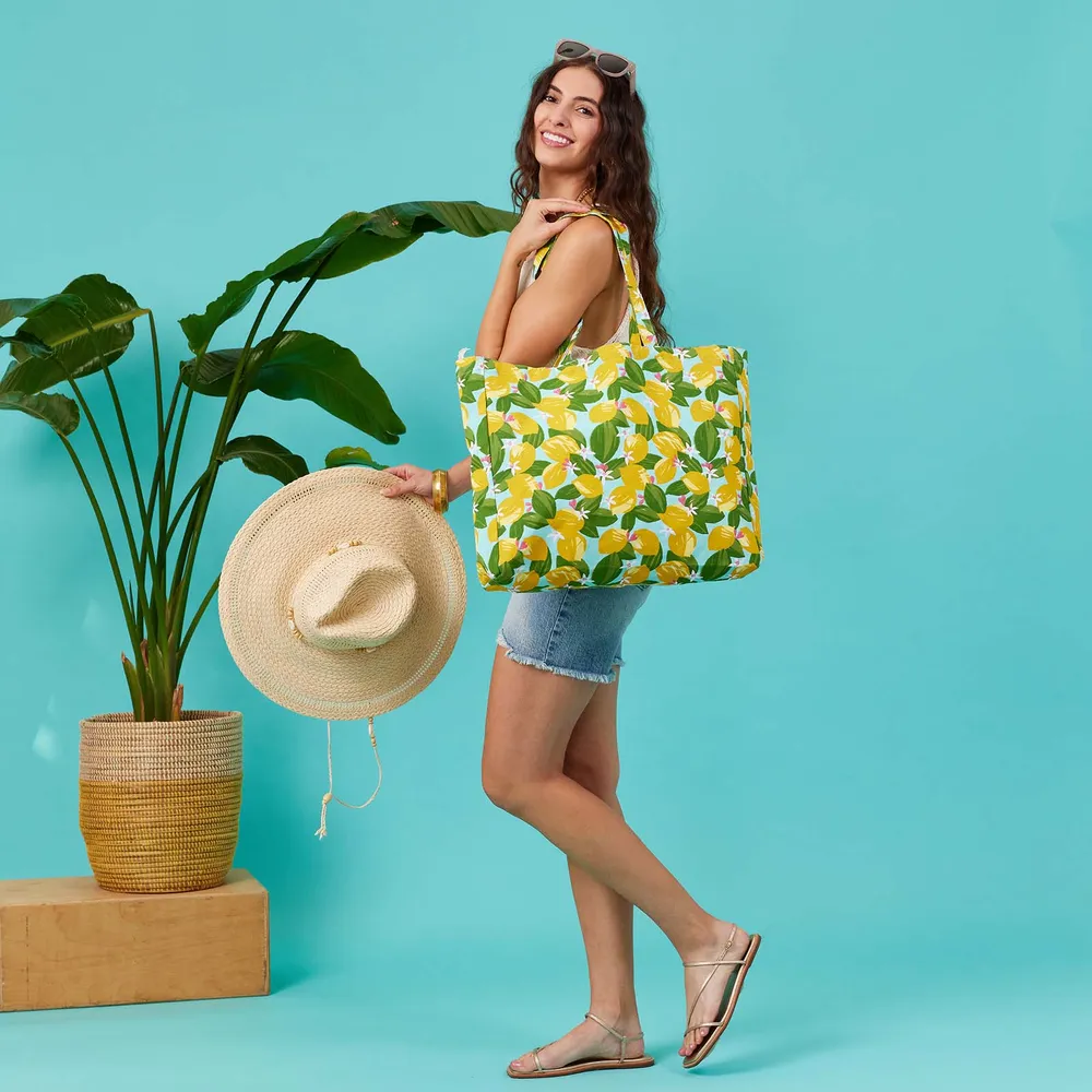 Lemon Blossoms Little Shopper Canvas Tote Bag