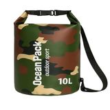 10L WATERPROOF DRY BAG WITH DETACHABLE STRAP - GRAY CAMO 2