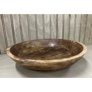 Dark Wooden Bowl 12x12x2.5in 3