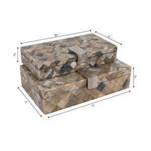 ROSESTONE SET OF 2 BROWN BOXES 3 (IN) 10