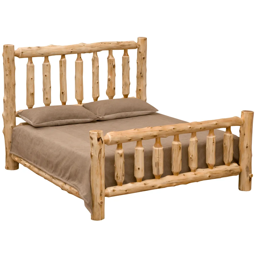 Cedar Log Traditional Bed - Cal King - Vintage