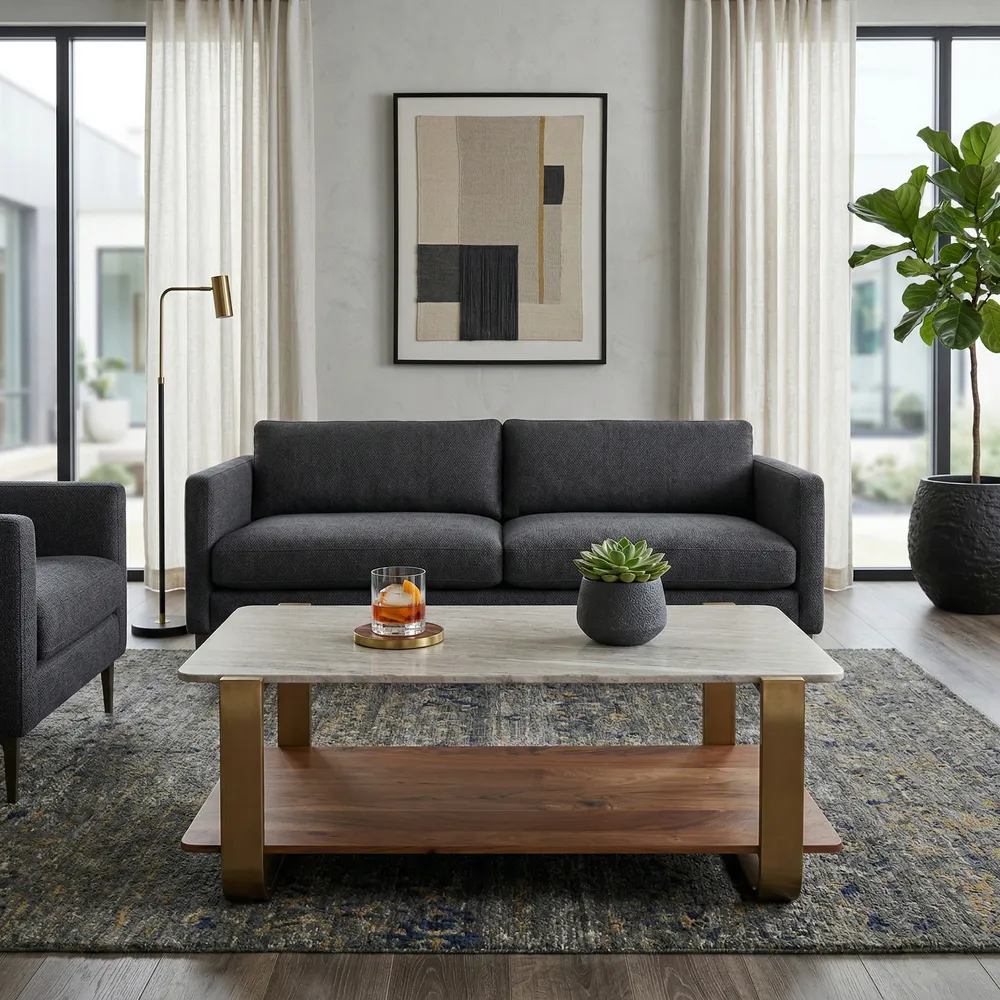 SARAHMORE GOLD COFFEE TABLE 17 (IN)