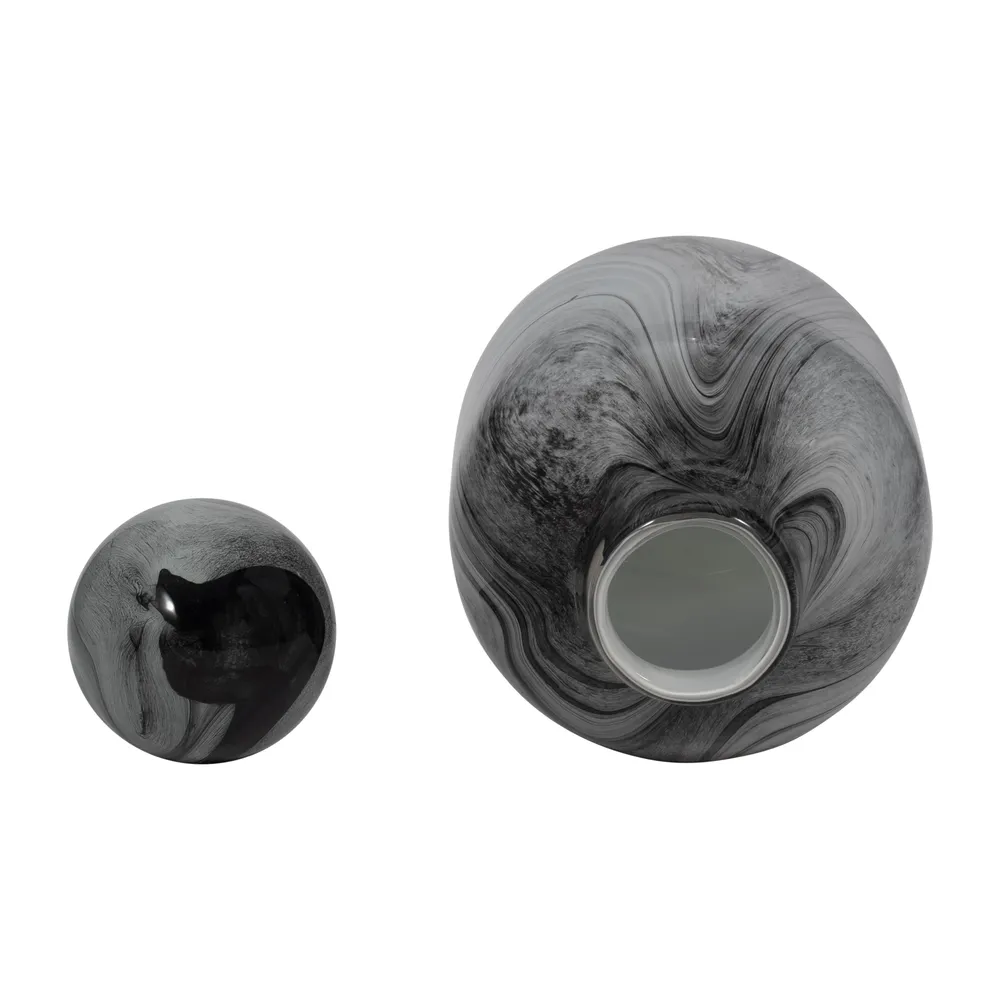 GRIFFINRIDGE GRAY GLASS VASE 13 (IN)