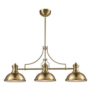 Chadwick 47'' Wide 3-Light Linear Chandelier - Satin Brass 1