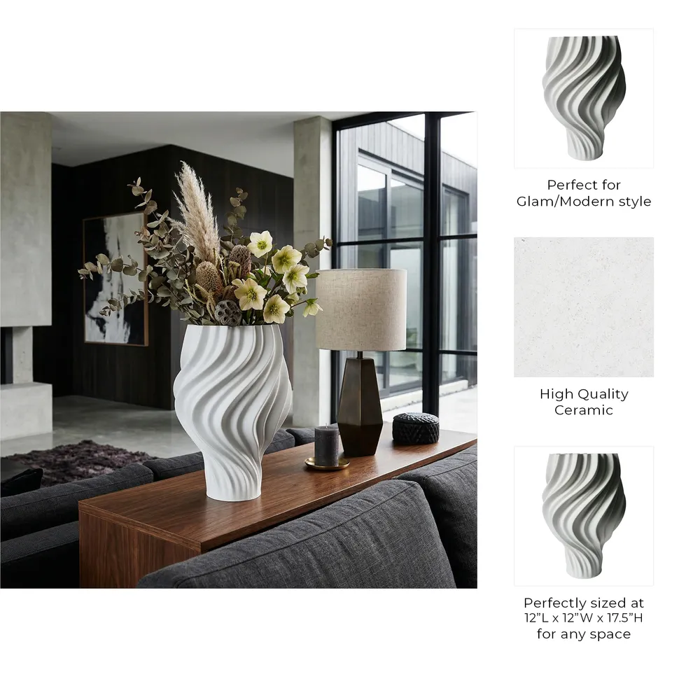 COVEHOLM WHITE VASE 18 (IN)