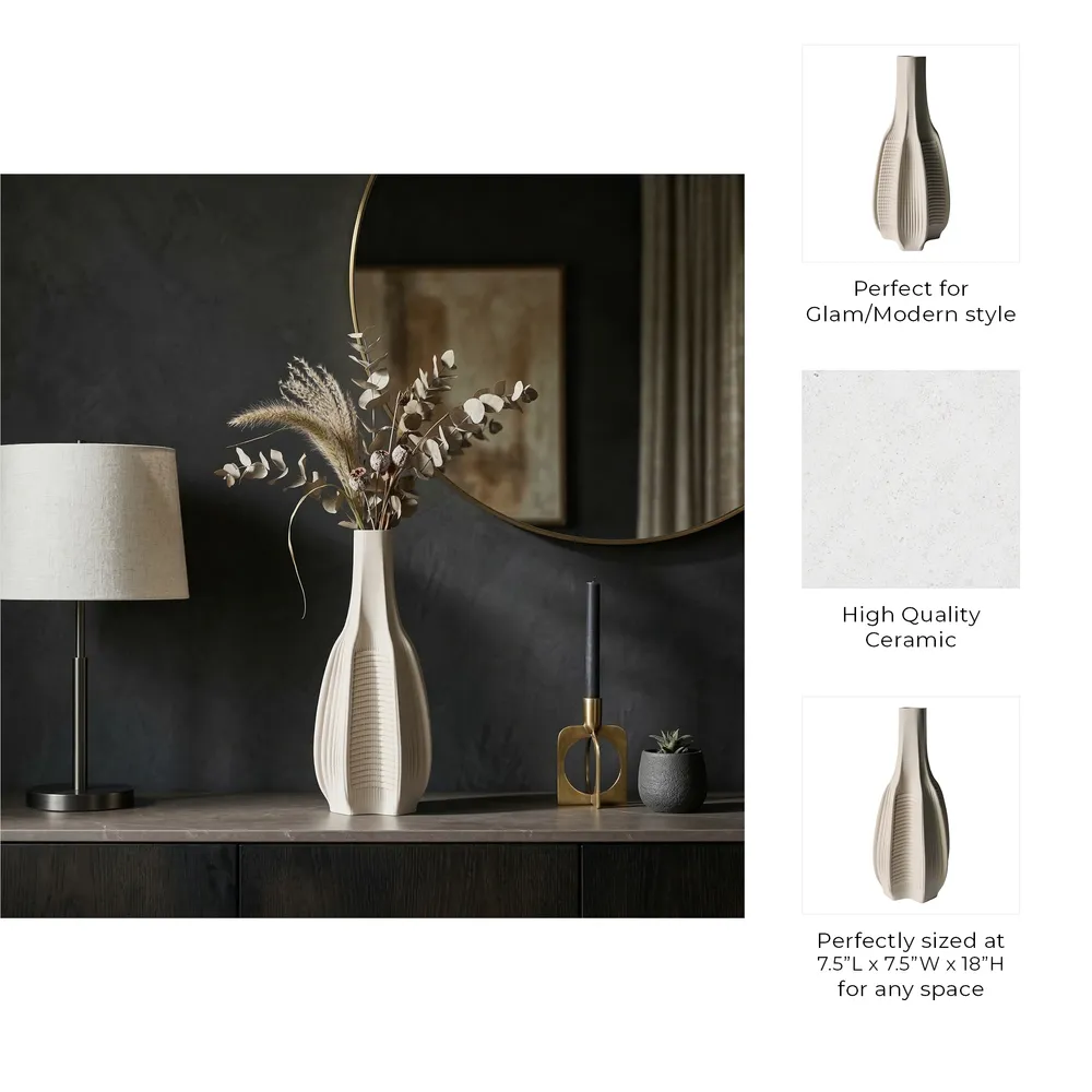 ENNISLAKE IVORY VASE 18 (IN)