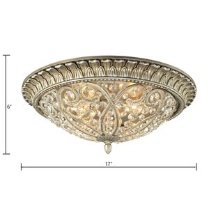 Andalusia 17'' Wide 4-Light Flush Mount - Aged Silver 2