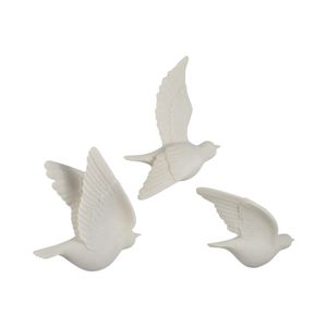 RUEMOOR SET OF 3 WHITE WALL SCULPTURES 13 (IN) 3