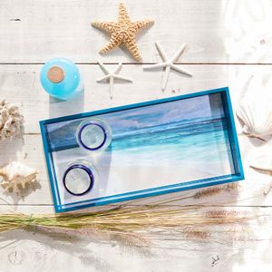 Coastal View Rectangular Lacquer Serving Tray 3