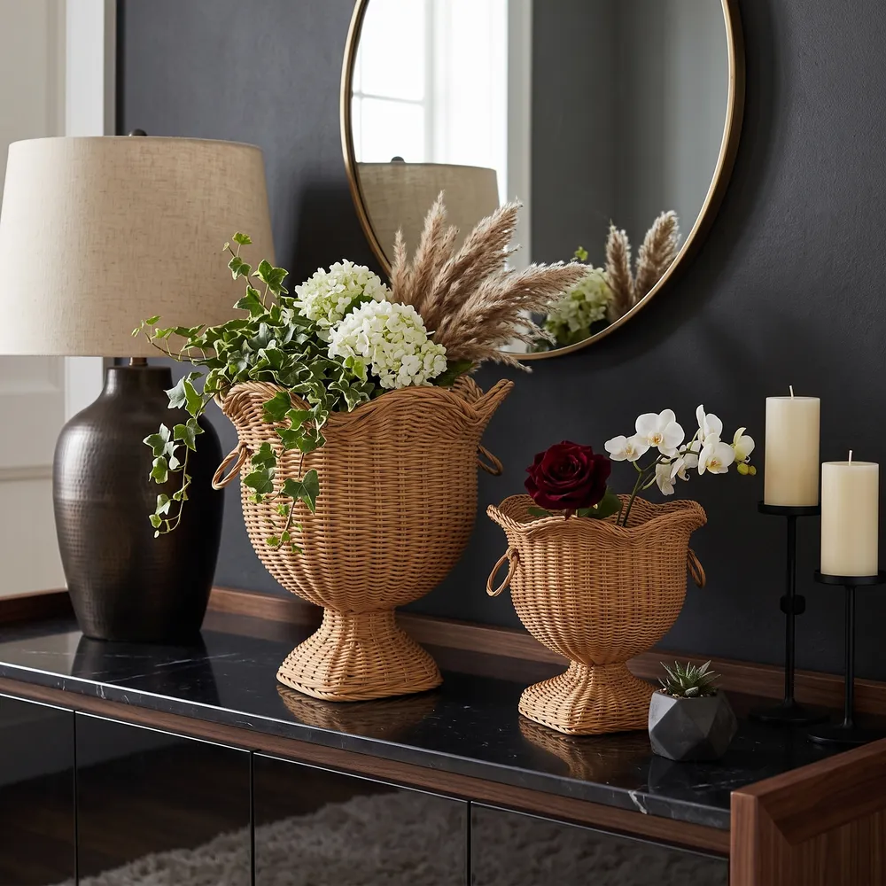 DARNELLWIND SET OF 2 BROWN VASES 17 (IN)