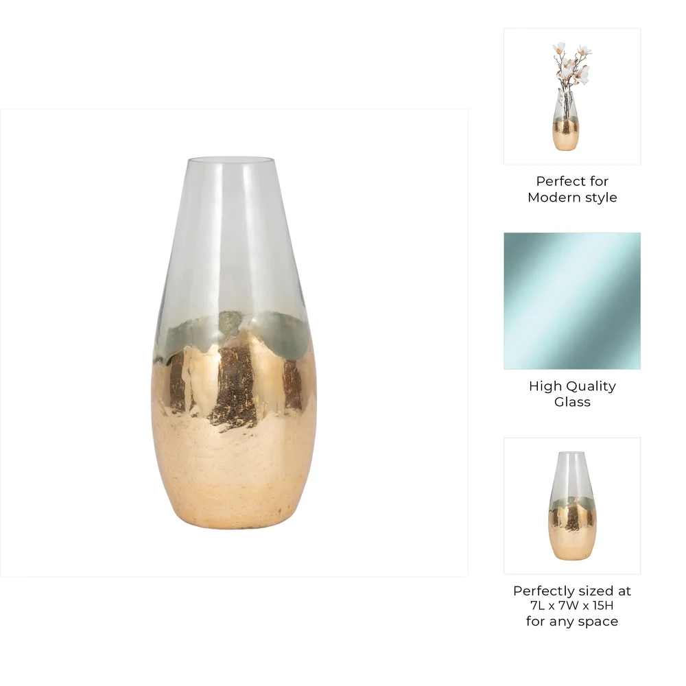 REEDMORE CLEAR GLASS VASE 15 (IN)