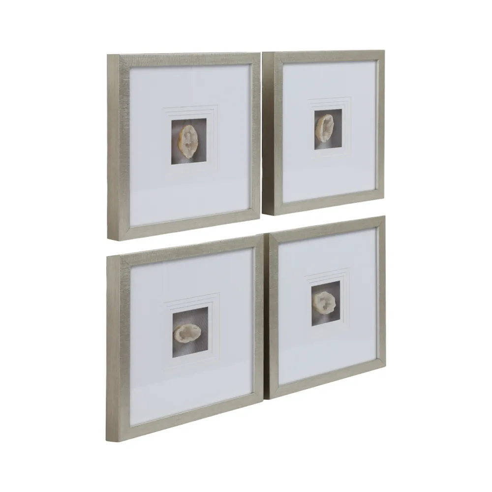 LIEFOAK SET OF 4 WHITE ART 16 (IN)