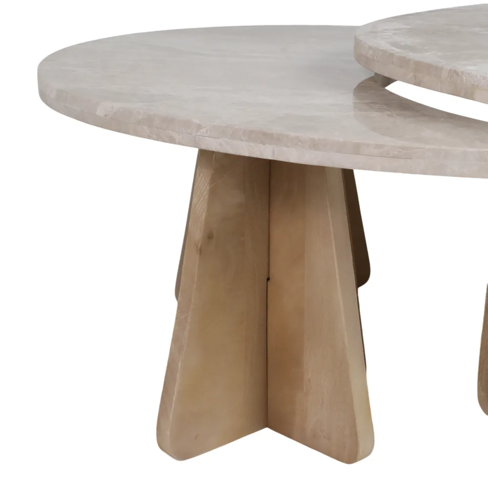 RIDER SET OF 2 BROWN COFFEE TABLES 18 (IN)