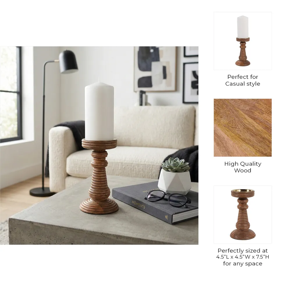 HACKETTRIDGE BROWN CANDLE HOLDER 8 (IN)