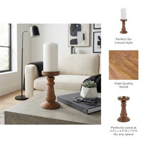 HACKETTRIDGE BROWN CANDLE HOLDER 8 (IN) 9