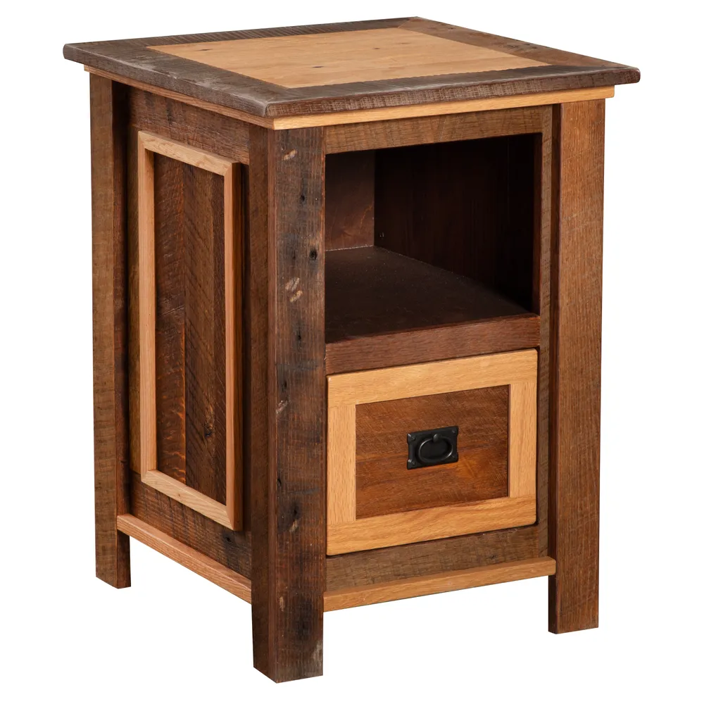 Colonial Barnwood Cubby Nightstand