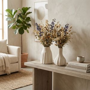 DOVERMORE SET OF 2 IVORY VASES 7 (IN) 2
