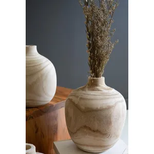 Set of 5 Turned Wood Bulb Vases 2