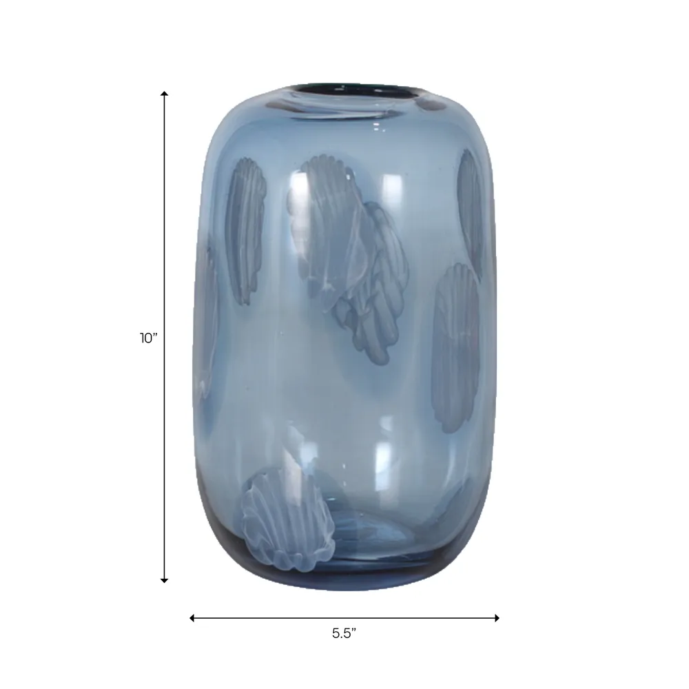 DOVERCROSS BLUE GLASS VASE 10 (IN)