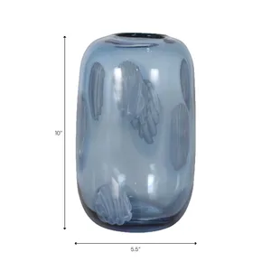 DOVERCROSS BLUE GLASS VASE 10 (IN) 3