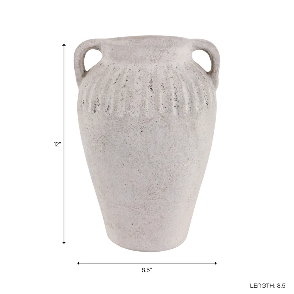 WOODSONHAVEN WHITE VASE 13 (IN)