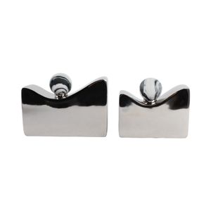 ARLOSHAW SET OF 2 SILVER VASES 8 (IN) 5