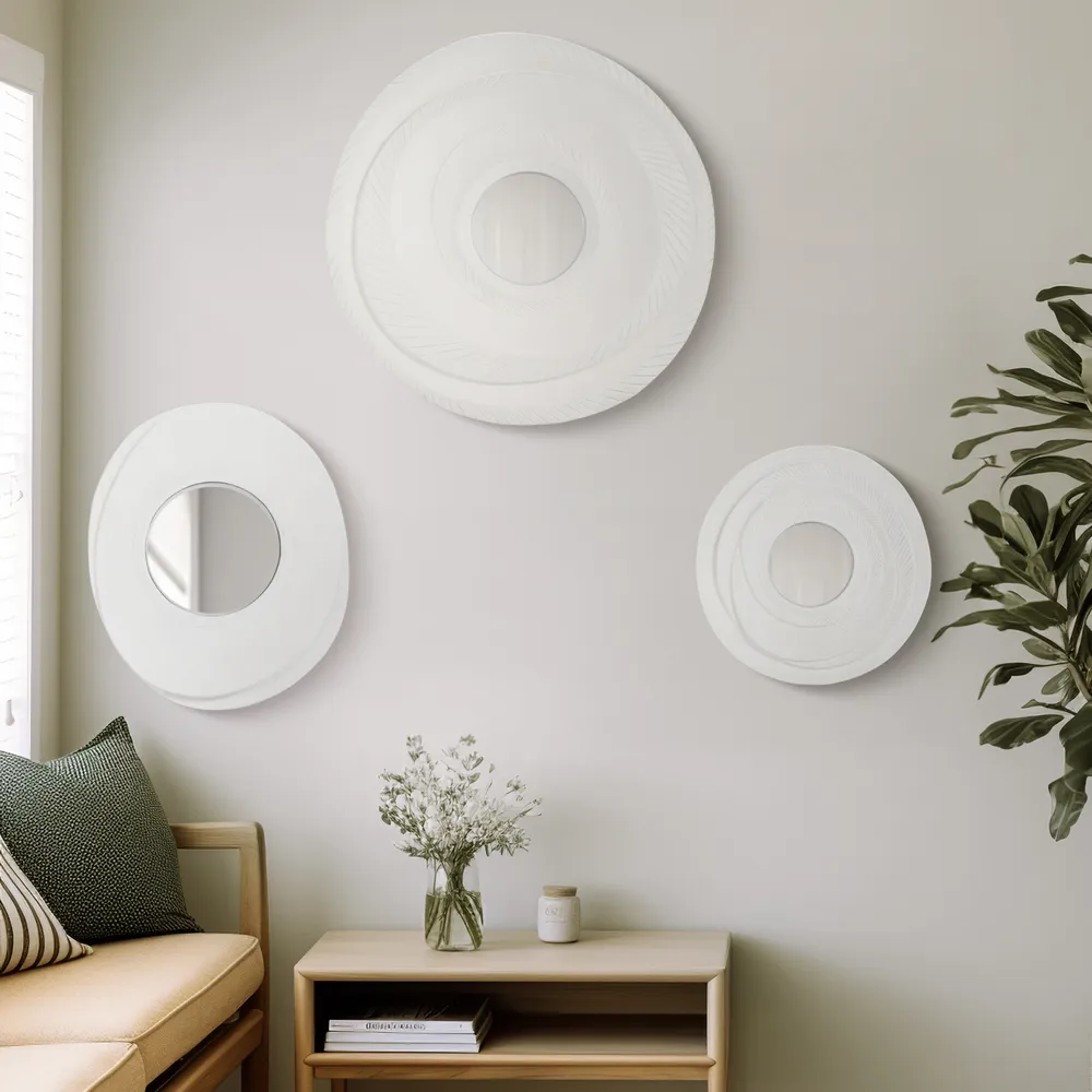 DALETON SET OF 3 GRAY MIRRORS 25 (IN)