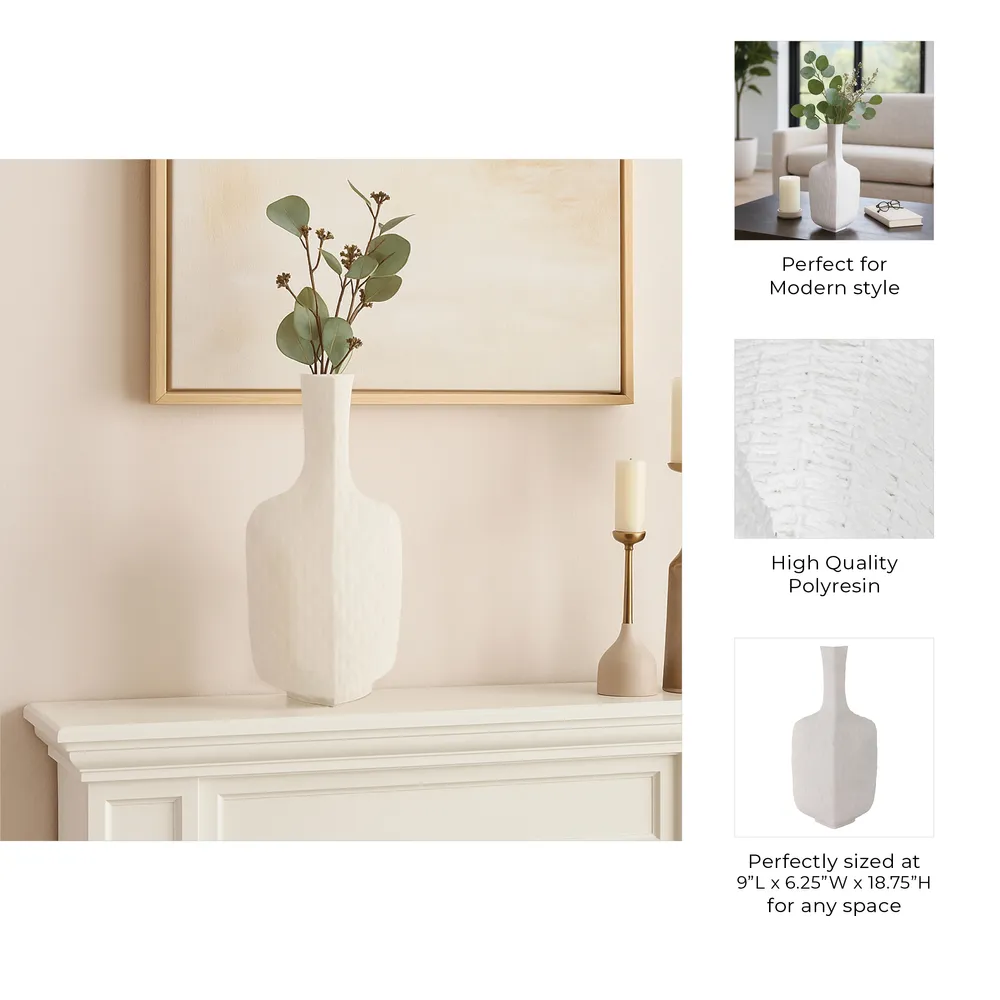 YATESFIELD WHITE VASE 19 (IN)