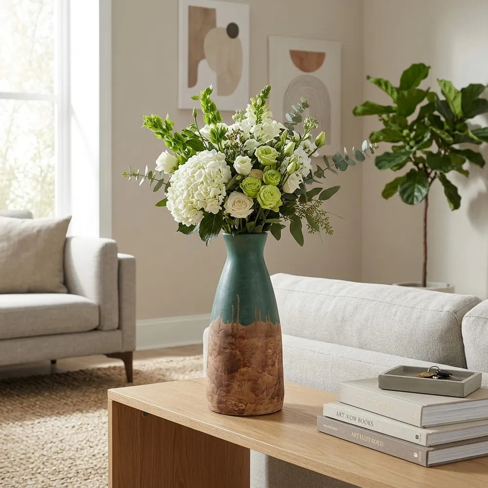 DARIENMILL GREEN VASE 17 (IN)