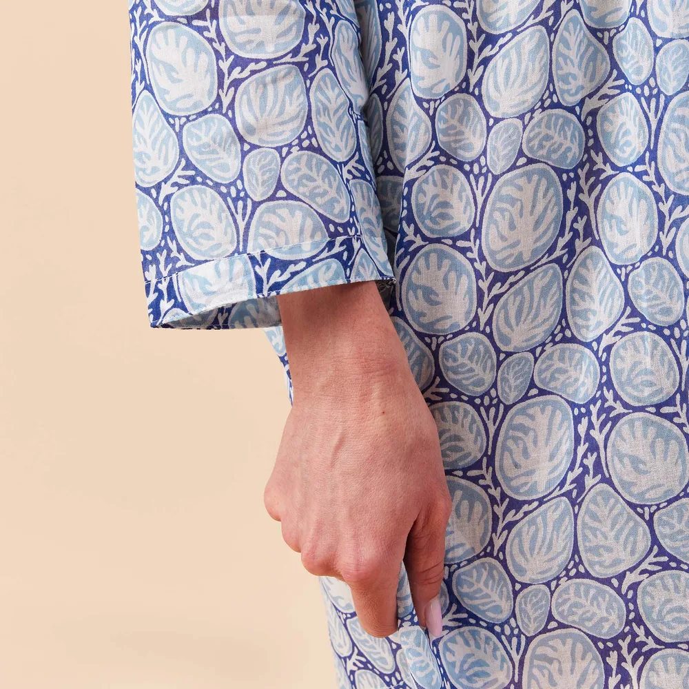 Coral Garden Cotton Pintuck Beach Cover Up