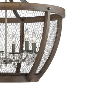 Renaissance Invention 30'' Wide 6-Light Chandelier - Weathered Zinc 4