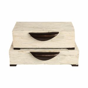 DIXONLEY SET OF 2 IVORY BOXES 4 (IN) 1